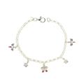 BRACCIALE BIMBA ARG BIANCO CON PENDENTI