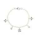 BRACCIALE BIMBA ARG BIANCO CON PENDENTI