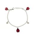 BRACCIALE BIMBO ARG BIANCO COCCINELLE PENDENTI