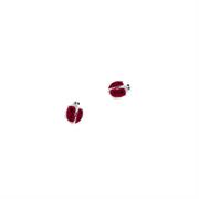 ORECCHINI BIMBA 2 COPPIE ARG BIANCO CON COCCINELLA