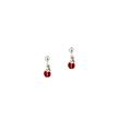 ORECCHINI BIMBA 2COPPIE ARG BIANCO CON COCCINELLE PENDENTI