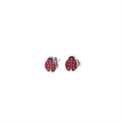ORECCHINI BIMBA 2 COPPIE ARG 925 CON COCCINELLA SMALTATA