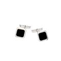 GEMELLI QUADRATI IN ARG.925 CON ONICE NERO