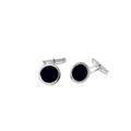 GEMELLI TONDI IN ARG.925 CON ONICE NERO