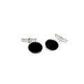 GEMELLI OVALI IN ARG.925 CON ONICE NERO
