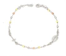 BRACCIALE ROSARIO DIAM 3 SFACCET ARG TRE COLORI