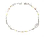 BRACCIALE ROSARIO DIAM 3 SFACCET ARG TRE COLORI