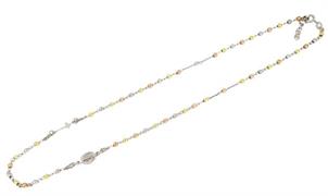 COLLANA ROSARIO GIROCOLLO LISCIA TRICOLOR ARG 925