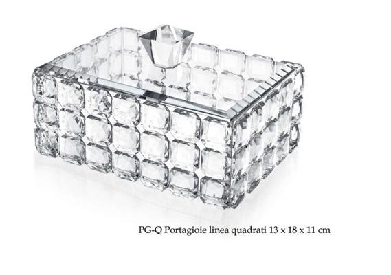 SCATOLA PORTAGIOIE IN CRISTALLO LINEA QUADRATI
