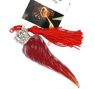 CORNO VETRO SOFFIATO ROSSO CM 10