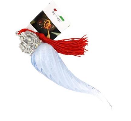 CORNO VETRO SOFFIATO BIANCO CM 15