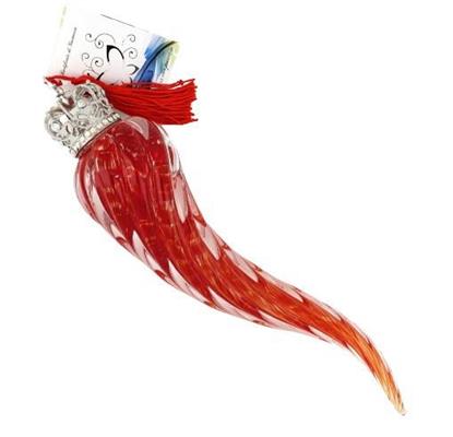 CORNO VETRO SOFFIATO ROSSO CM 20