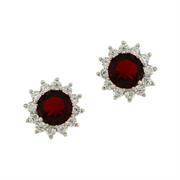 ORECCHINI 6MM ROSSO CONT.BIANCO BUCO ROD