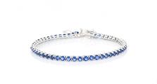BRACCIALE TENNIS 3mm 20cm RODIATO CON PIETRE BLU