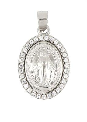MEDAGLIA MIRACOLOSA 10X12 ZIRCONATA IN ARGENTO 925