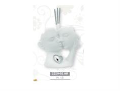 PROFUMATORE 11X12 COPPIA DI VISI CON CUORE ARGENTO