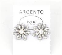 ORECCHINI PERLA FIORE D1 ZIRCONATI IN ARG
