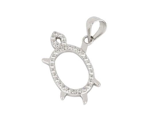 CIONDOLO TARTARUGA cm2 ZIRCONATO TRAFORATO IN ARG 925