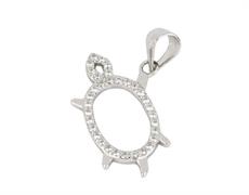 CIONDOLO TARTARUGA cm2 ZIRCONATO TRAFORATO IN ARG 925
