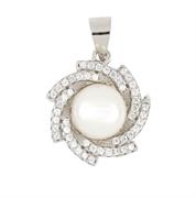 CIONDOLO PERLA D1.5 ZIRCONATO ARG.925%