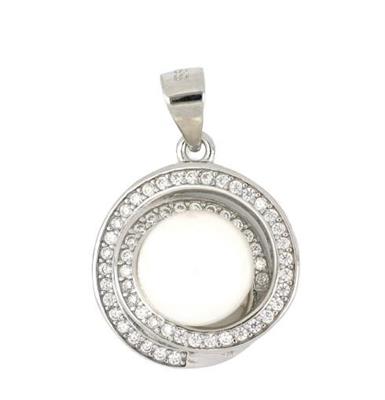 CIONDOLO PERLA D1.5 ZIRCONATO IN ARG.925%