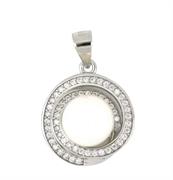 CIONDOLO PERLA D1.5 ZIRCONATO IN ARG.925%