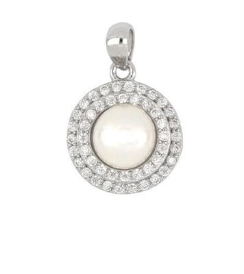 CIONDOLO PERLA D1.3 ZIRCONATO IN ARG.925%
