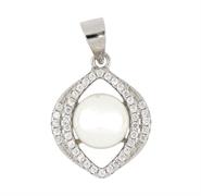 CIONDOLO PERLA D1.5 ZIRCONATO IN ARG.925%