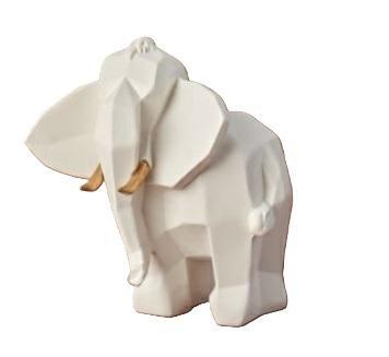 ELEFANTE H 9 BIANCO ZANNE ORO