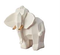 ELEFANTE H 9 BIANCO ZANNE ORO