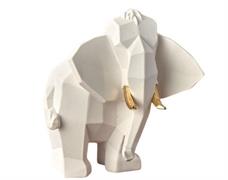 ELEFANTE H 20 BIANCO ZANNE ORO