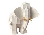 ELEFANTE H 20 BIANCO ZANNE ORO