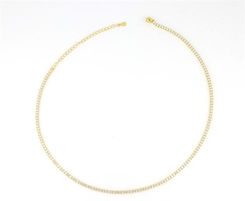 COLLANA TENNIS mm2 cm36+6 DORATA PIETRE BIANCHE