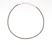 COLLANA TENNIS mm2 cm36+6 RAMATA PIETRE NERE