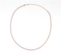 COLLANA TENNIS mm2 cm36+6 RAMATA PIETRE BIANCHE