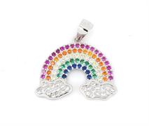 CIONDOLO ARCOBALENO cm2X1.5 ZIRCONATO ARG 925