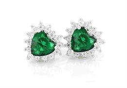 ORECCHINI KATE CUORE 6X5.5mm VERDI ARG 925