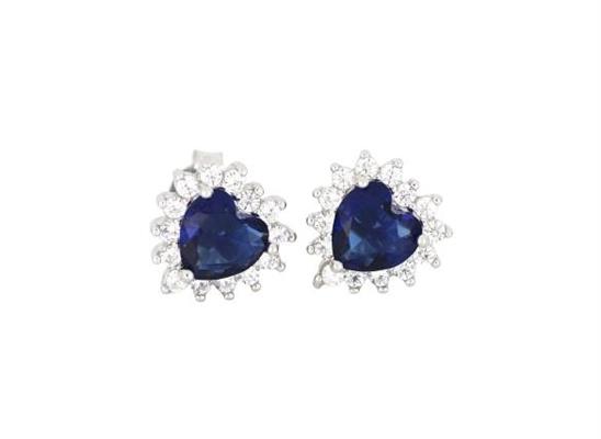 ORECCHINI KATE CUORE 5X5mm BLU ARG 925