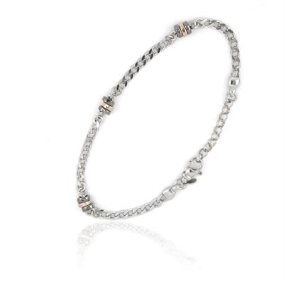 BRACCIALE UOMO CM21 GRUMETTA CON PEPITE RAMATE ARG 925 NEW