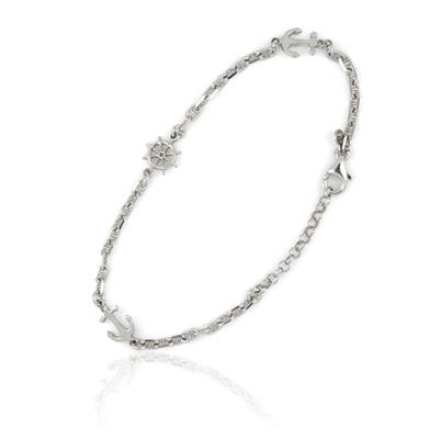 BRACCIALE UOMO CM21 TIMONE E ANCORE ARGENTO 925 NEW