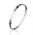 BRACCIALE UOMO CM21 ANCORA E BANDIERE CORDA E ARG 925 NEW
