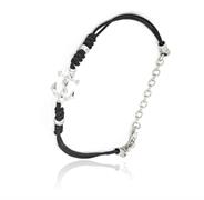 BRACCIALE UOMO CM21 CON ANCORA CORDINO E ARGENTO 925 NEW