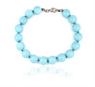 BRACCIALE PERLE KULTRA TURCHESE 10MM CON CHIUSURA IN AG