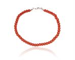 BRACCIALE PERLE KULTRA ROSSO 4MM CON CHIUSURA IN AG