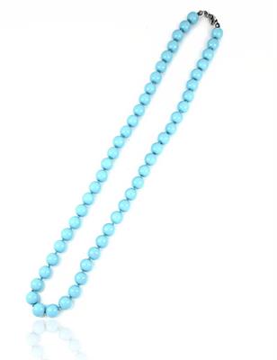 COLLANA PERLE KULTRA TURCHESE 8MM 45CM CON CHIUSURA IN AG
