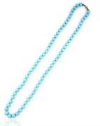 COLLANA PERLE KULTRA MM.8 CM.60 TURCHESE CON CHIUSURA IN AR