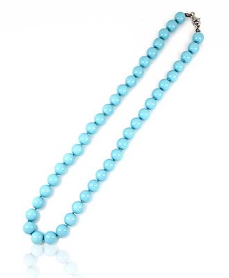 COLLANA PERLE KULTRA TURCHESE 10MM 45CM CON CHIUSURA IN AG
