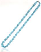 COLLANA PERLE KULTRA TURCHESE 10MM 60CM CON CHIUSURA IN AG