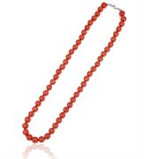 COLLANA PERLE KULTRA ROSSO 8MM 45CM CON CHIUSURA IN AG