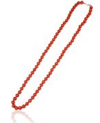 COLLANA PERLE KULTRA MM.8 CM.60 ROSSO CON CHIUSURA IN ARG